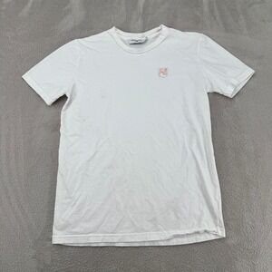 Maison Kitsune Paris Fox Head Patch Shirt Mens M White Stain Premium Cotton
